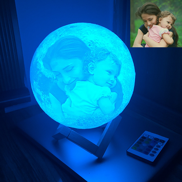 16 Farbe Personalisiertes Buntes Foto 3D Mond Lampe,Personalisierte